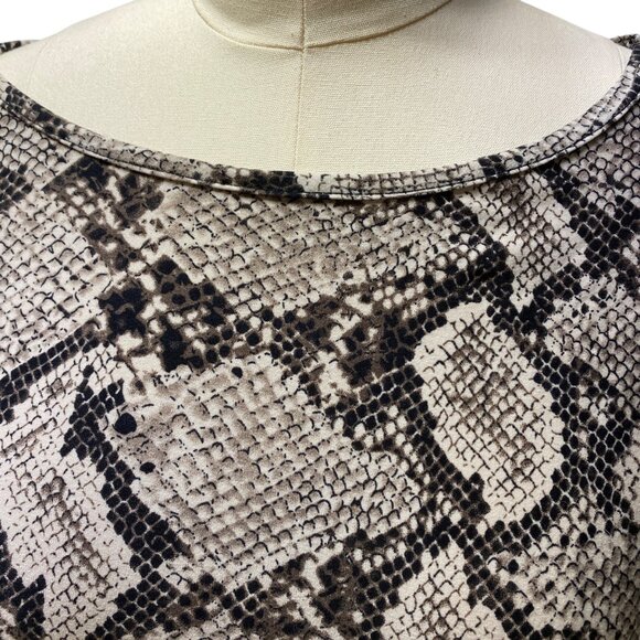 Coco Bianco Womens L Snake Print & Black Tunic Top With Stud Accents Career Chic - Picture 4 of 11